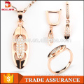 New product promotion zircon gold plated 925 sterling sillver wedding necklace earring jewelry set